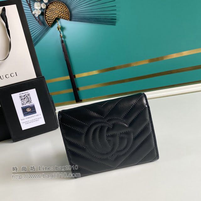 Gucci原厂皮包包 古驰GG Marmont翻盖暗扣钱包 Gucci短夹零钱包 474802  gdj1516